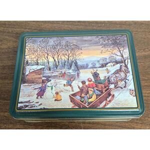 Pot of Gold Vintage Candy Tin with Winter Scene